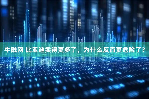 牛融网 比亚迪卖得更多了，为什么反而更危险了？